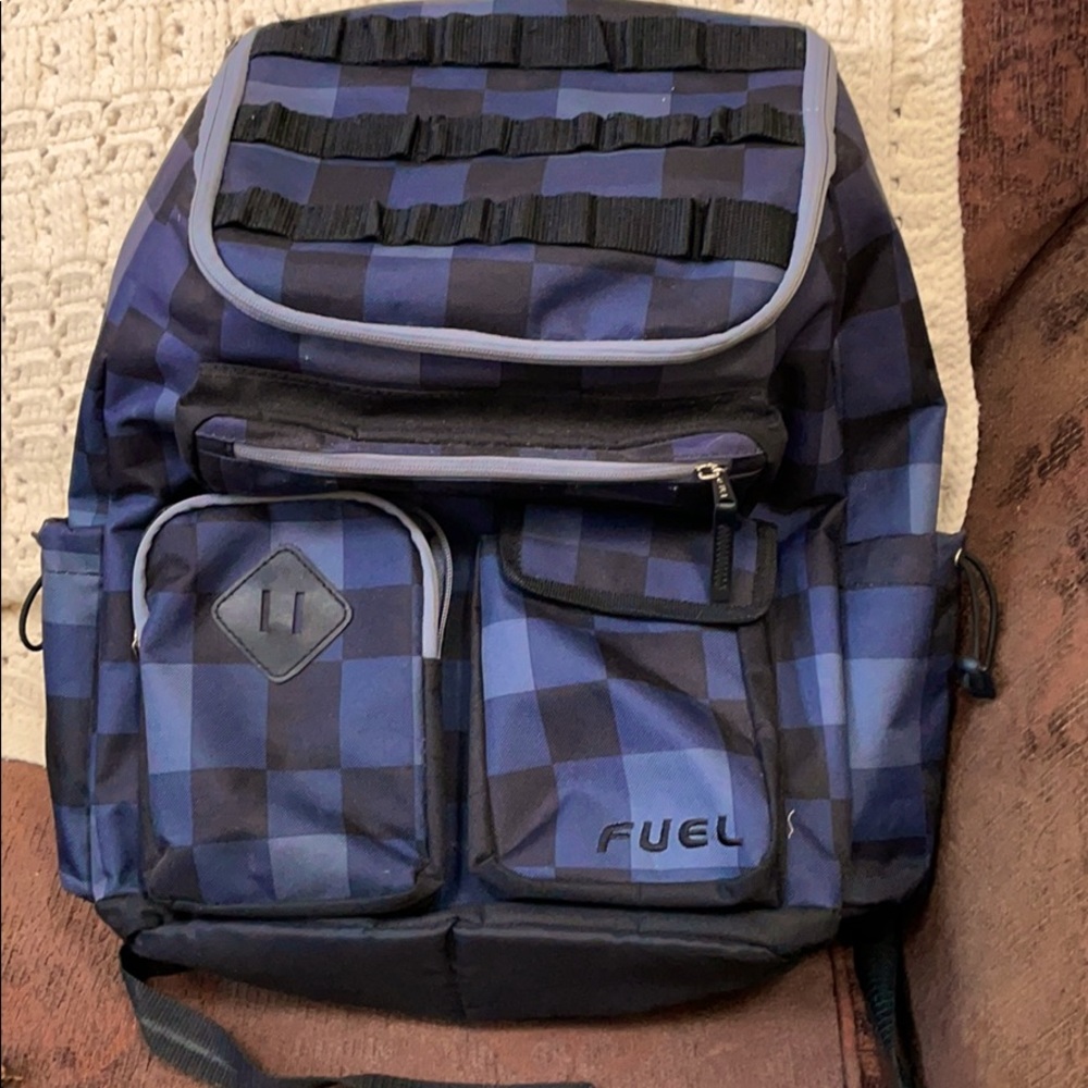 Fuel Blue & Black Plaid Backpack